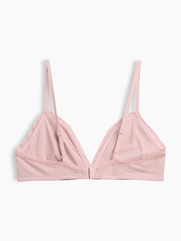 SoftMade Organic Stretch Cotton Lace-Trim Triangle Bralette