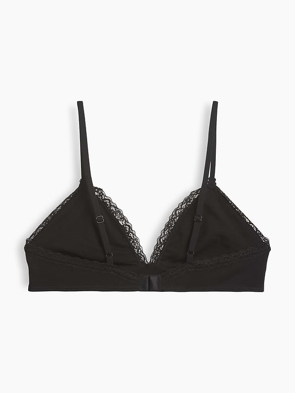 SoftMade Organic Stretch Cotton Lace-Trim Triangle Bralette