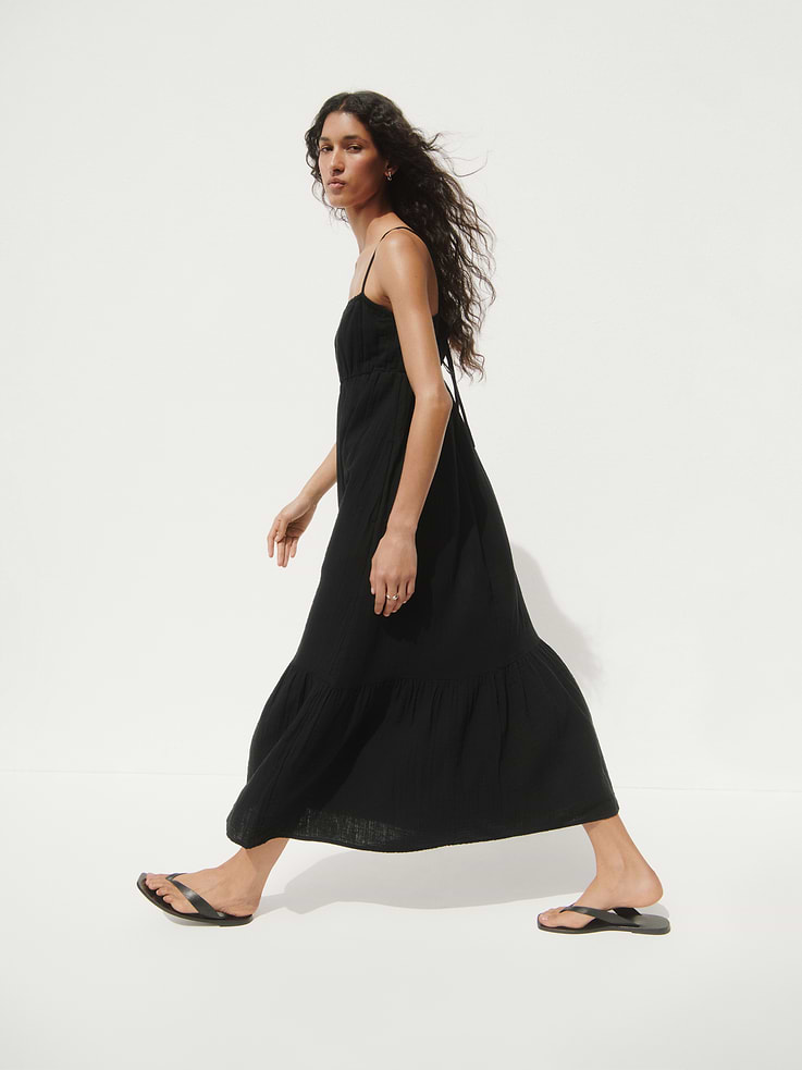 Image number 6 showing, Cotton Gauze Tiered Empire Waist Dress