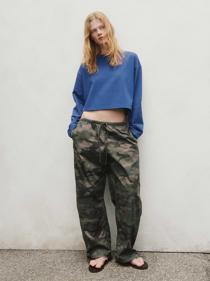 Image number 7 showing, Mid Rise Twill Easy Barrel Utility Pants