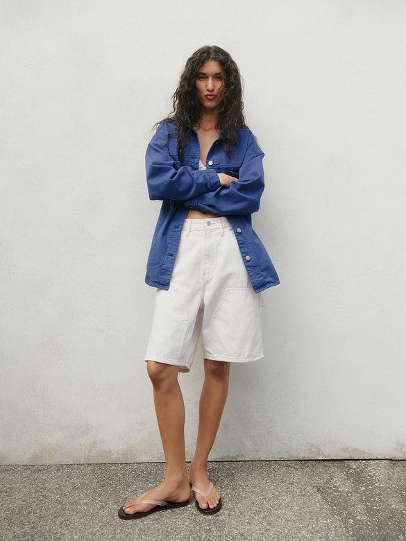 9" Loose Denim Carpenter Shorts