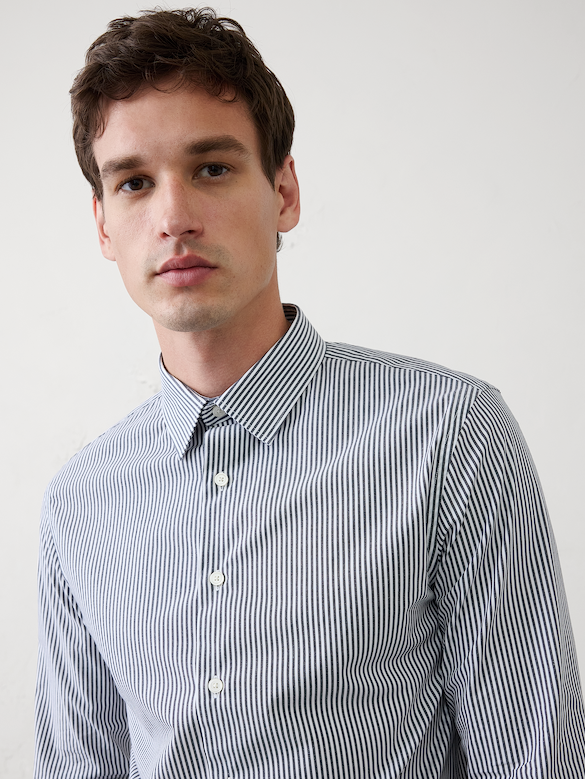 Slim-Fit Untucked Dress Shirt