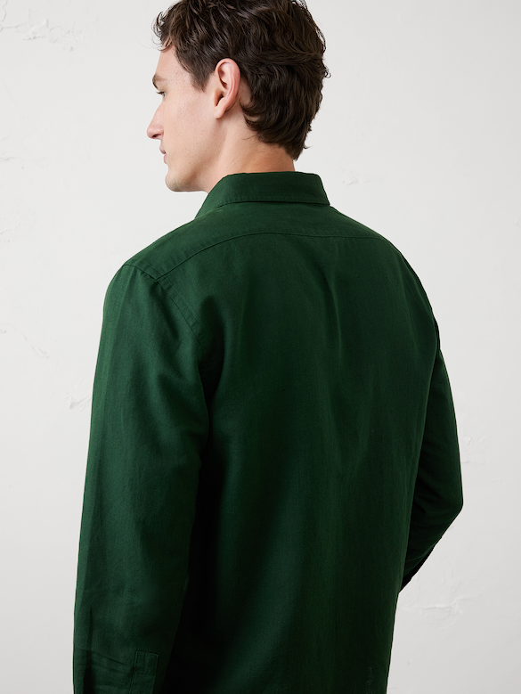 Slim-Fit Linen-Blend Shirt