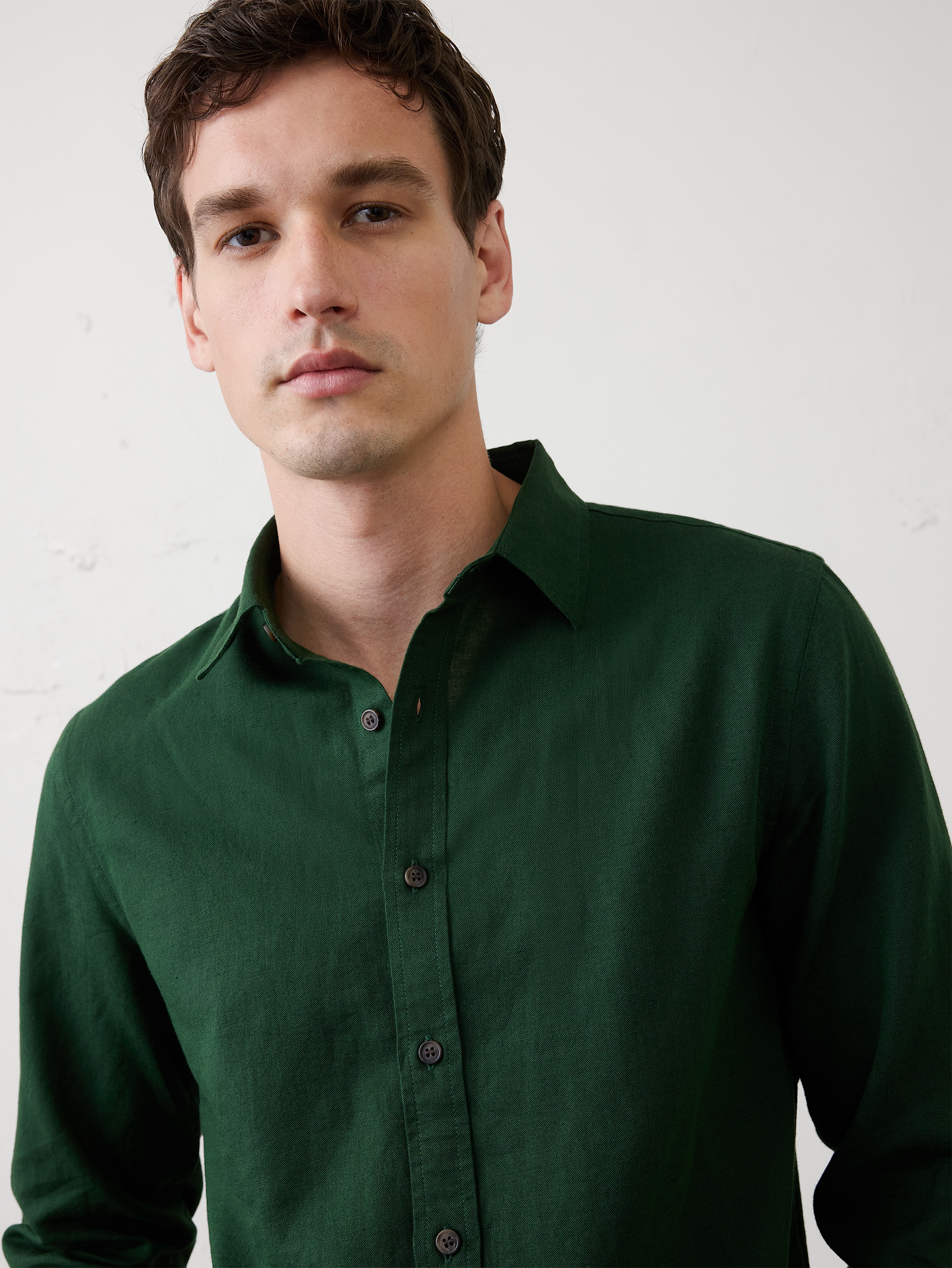 Image number 3 showing, Slim-Fit Linen-Blend Shirt