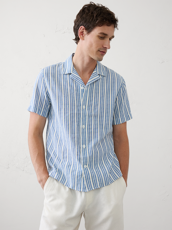 Standard-Fit Textured Resort Shirt