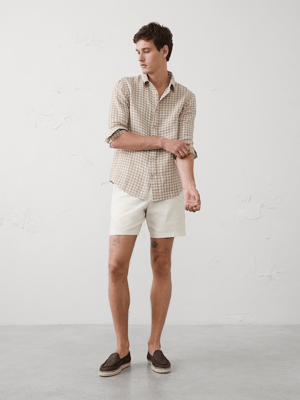 Slim-Fit Linen-Blend Shirt