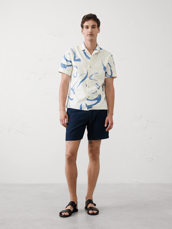 Standard-Fit Textured Resort Shirt