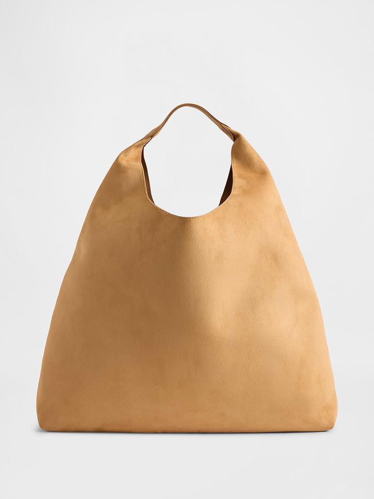 Image number 1 showing, Slouchy Vegan-Suede Tote Bag