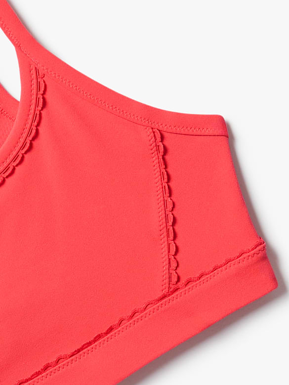 Square Neck Picot Sports Bra A-C