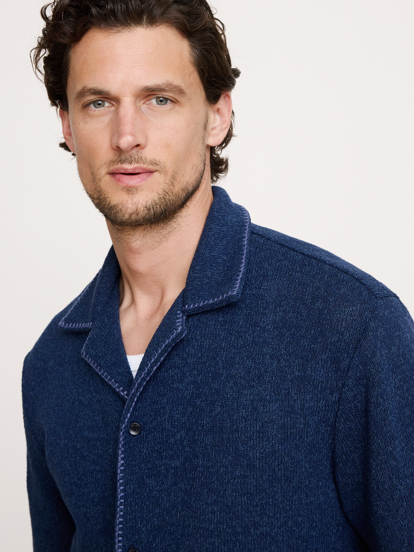 Image number 3 showing, Marled Resort Shirt With Blanket Stitch