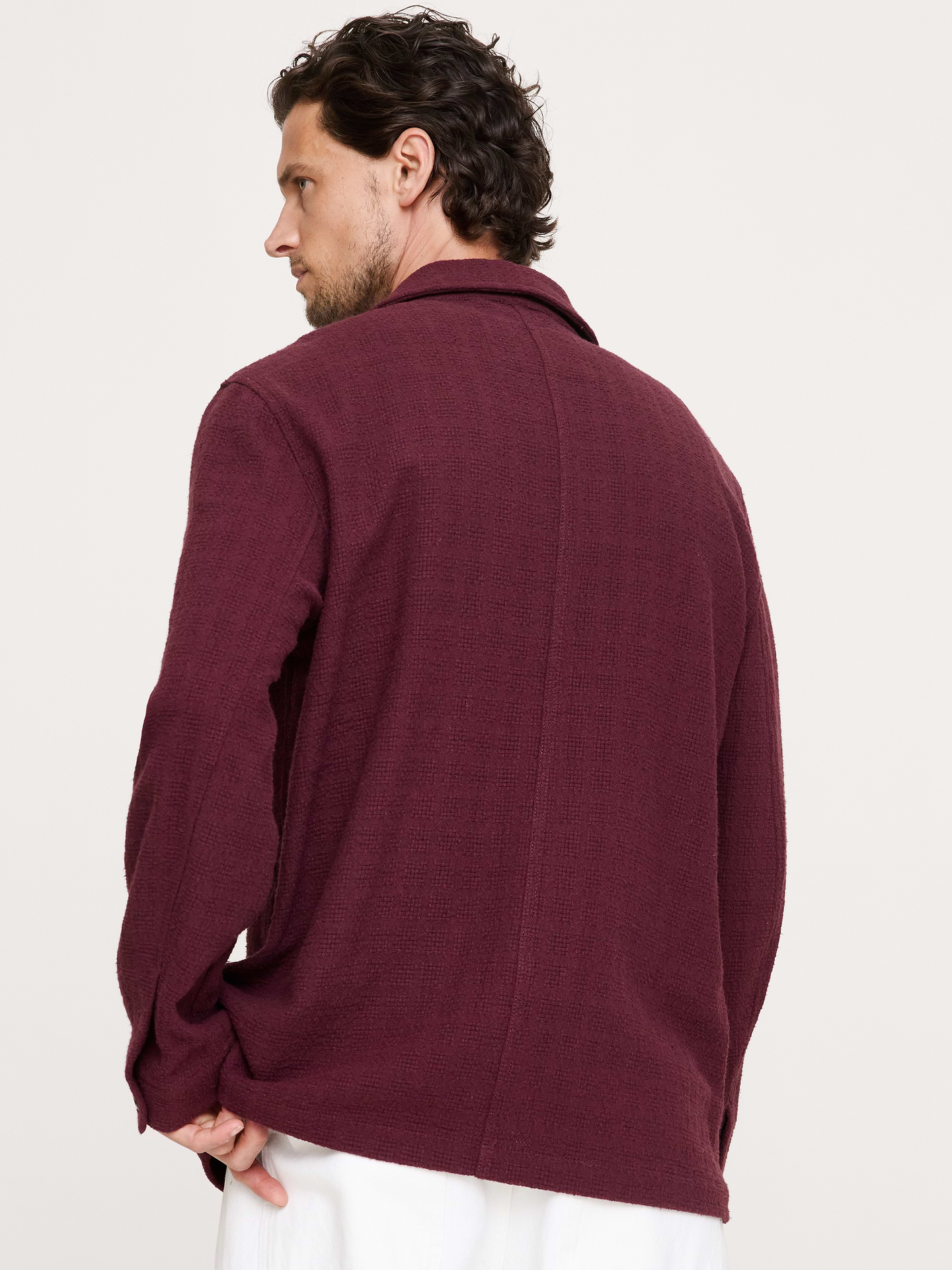 L'image numéro 3 présente Veste-chemise en tissu à effet natté