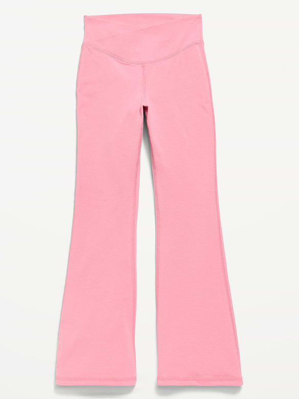 High-Waisted PowerChill Crossover Flared Leggings for Girls