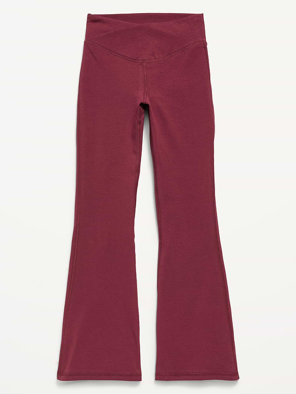 High-Waisted PowerChill Crossover Flared Leggings for Girls