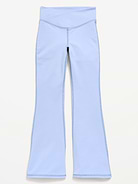 Image number 4 showing, High-Waisted PowerChill Crossover Flared Leggings for Girls