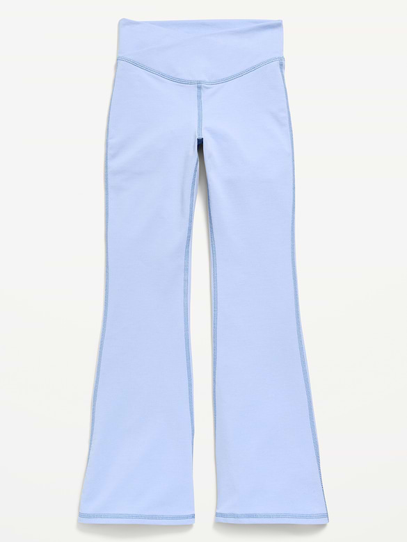 High-Waisted PowerChill Crossover Flared Leggings for Girls