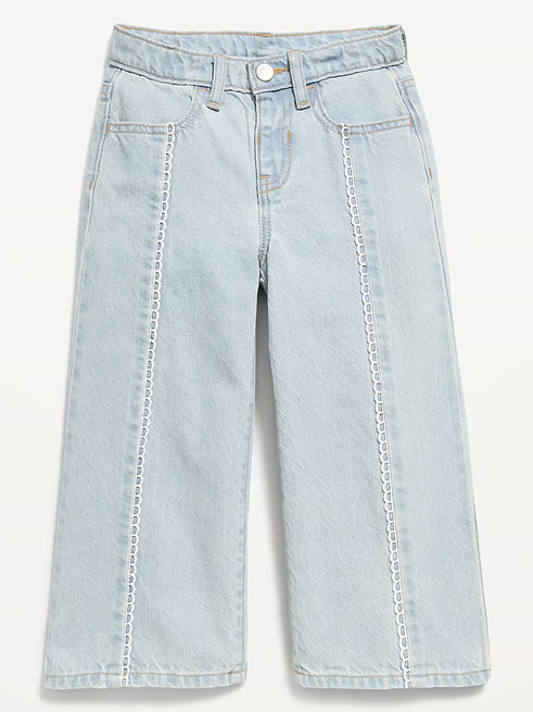 Super Super Baggy Lace-Trim Wide-Leg Jeans for Toddler Girls on clearance at Old Navy — 50% off