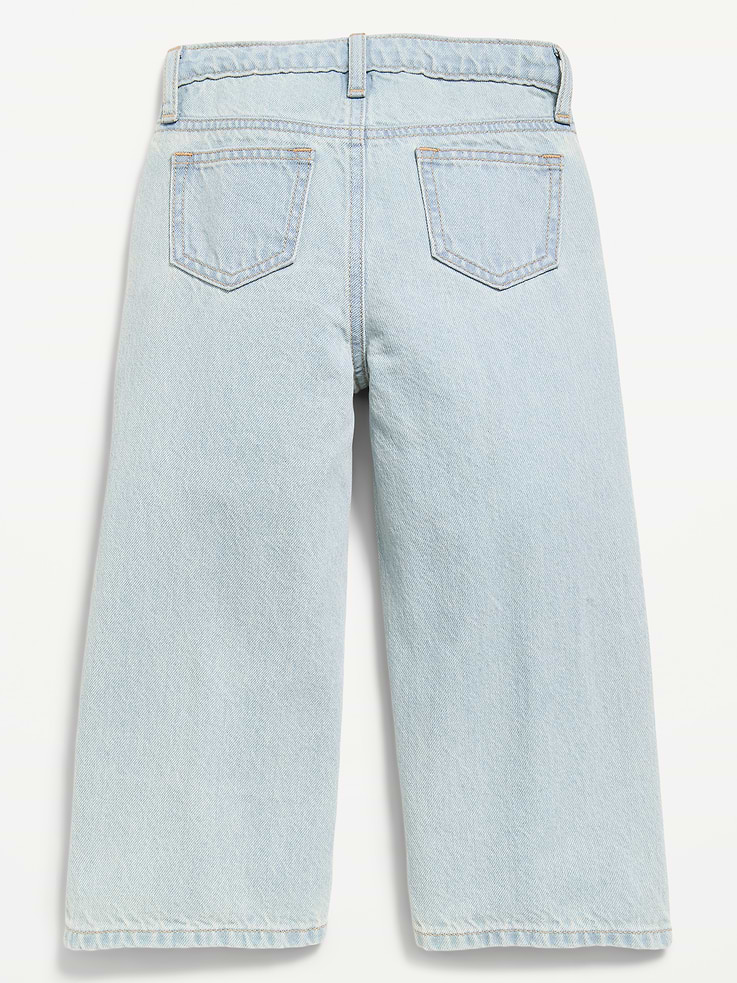 Image 2 of 4, Super Baggy Lace-Trim Wide-Leg Jeans for Toddler Girls