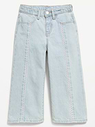 Image number 3 showing, Super Baggy Lace-Trim Wide-Leg Jeans for Toddler Girls
