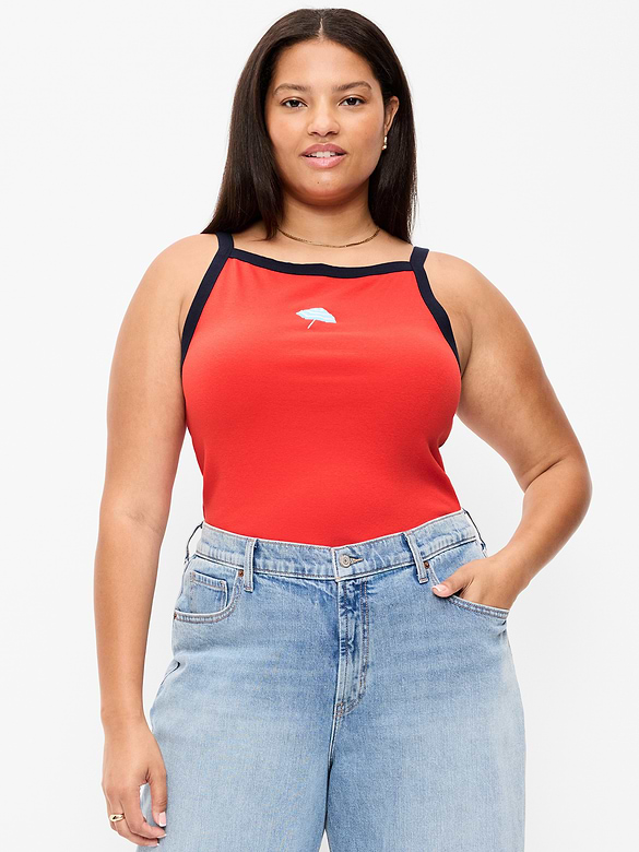 Camisole ajustée à encolure tablier.