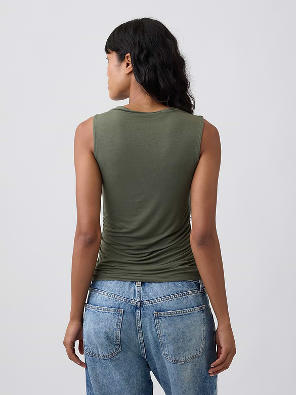 Sleeveless Cowl-Neck Top
