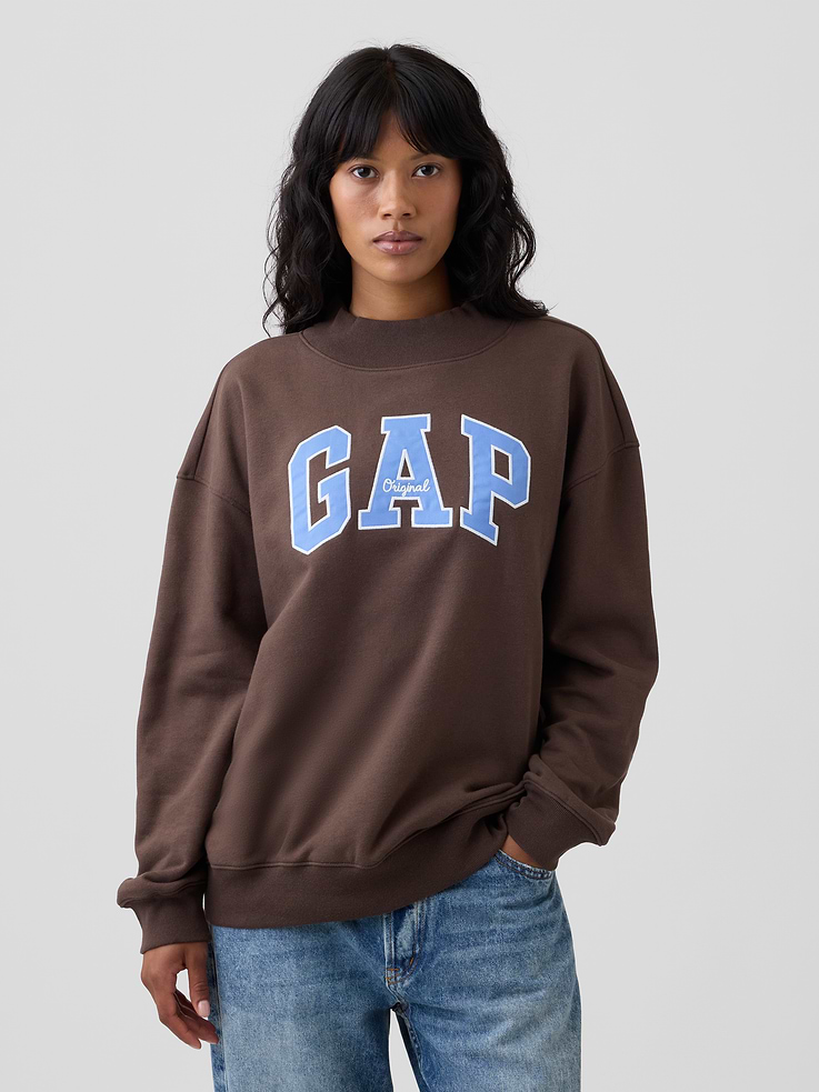 Image number 1 showing, Oversized Gap Logo Mockneck Tunic Sweatshirt