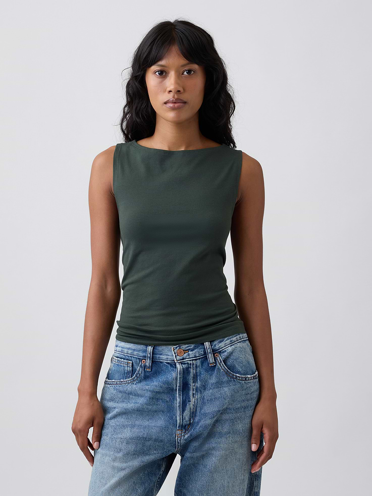 Image number 1 showing, Boatneck Tank Top