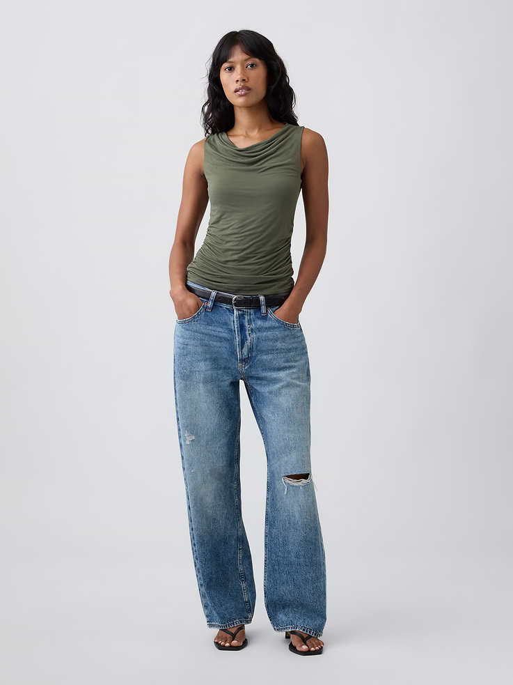 Image 3 of 5, Sleeveless Cowl-Neck Top