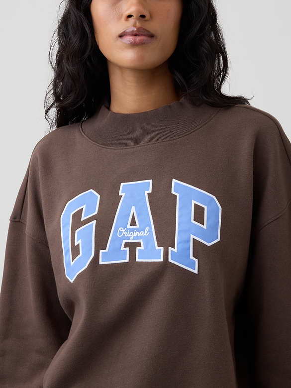Oversized Gap Logo Mockneck Tunic Sweatshirt