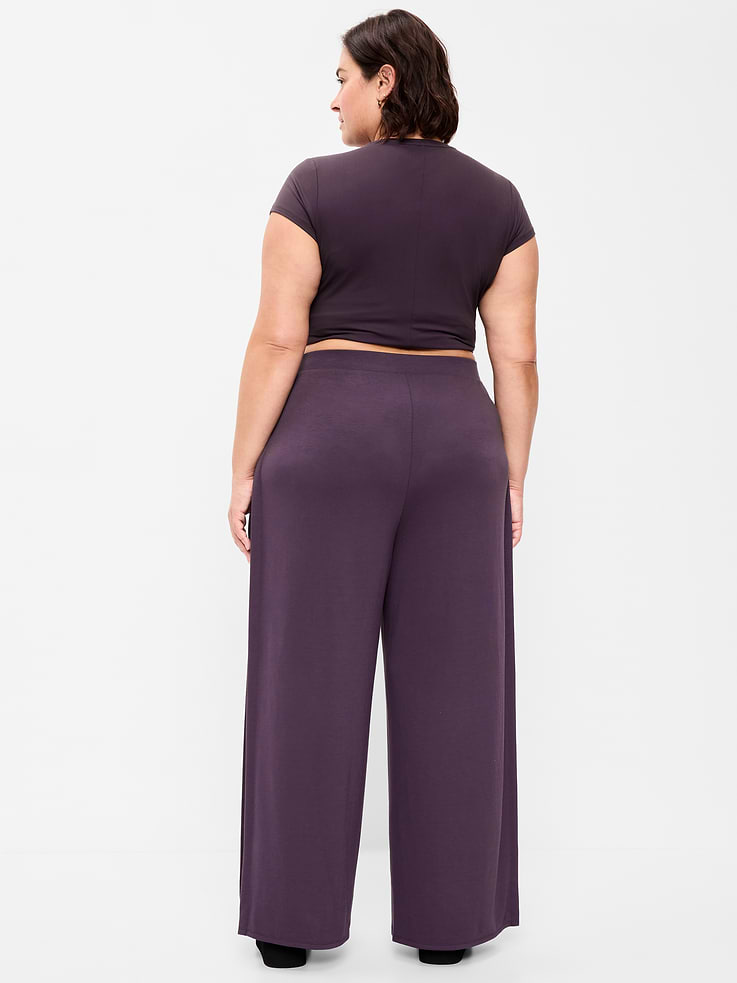 Image number 6 showing, High-Waisted Bounce Lite Drapey Wide-Leg Pleated Pants