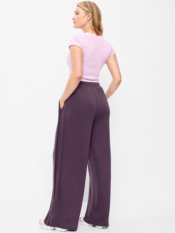 High-Waisted Bounce Lite Drapey Wide-Leg Pleated Pants