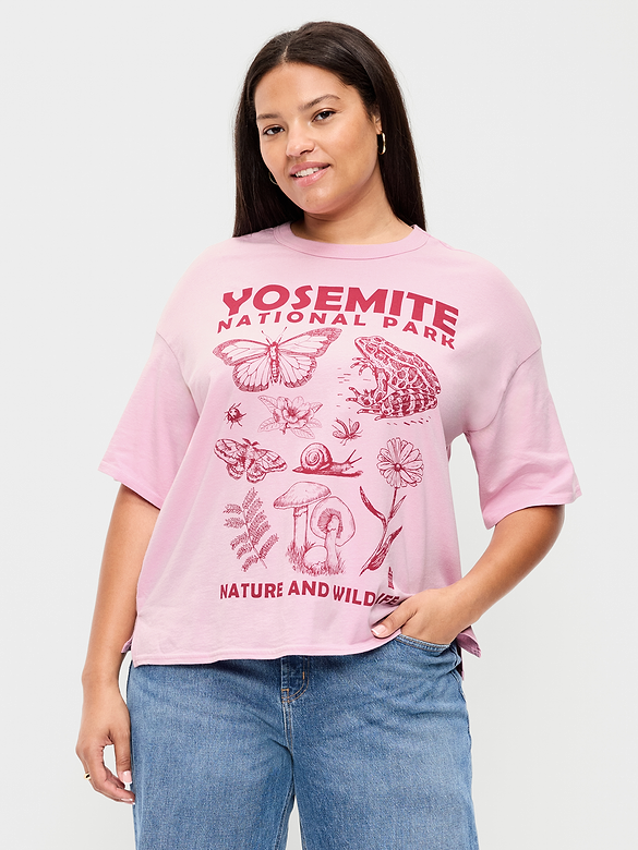 Yosemite National Park Crew-Neck Oversized T-Shirt