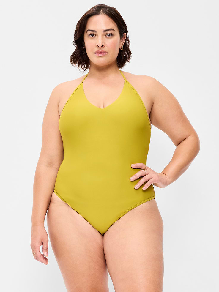 Image number 7 showing, V-Neck Halter Swimsuit