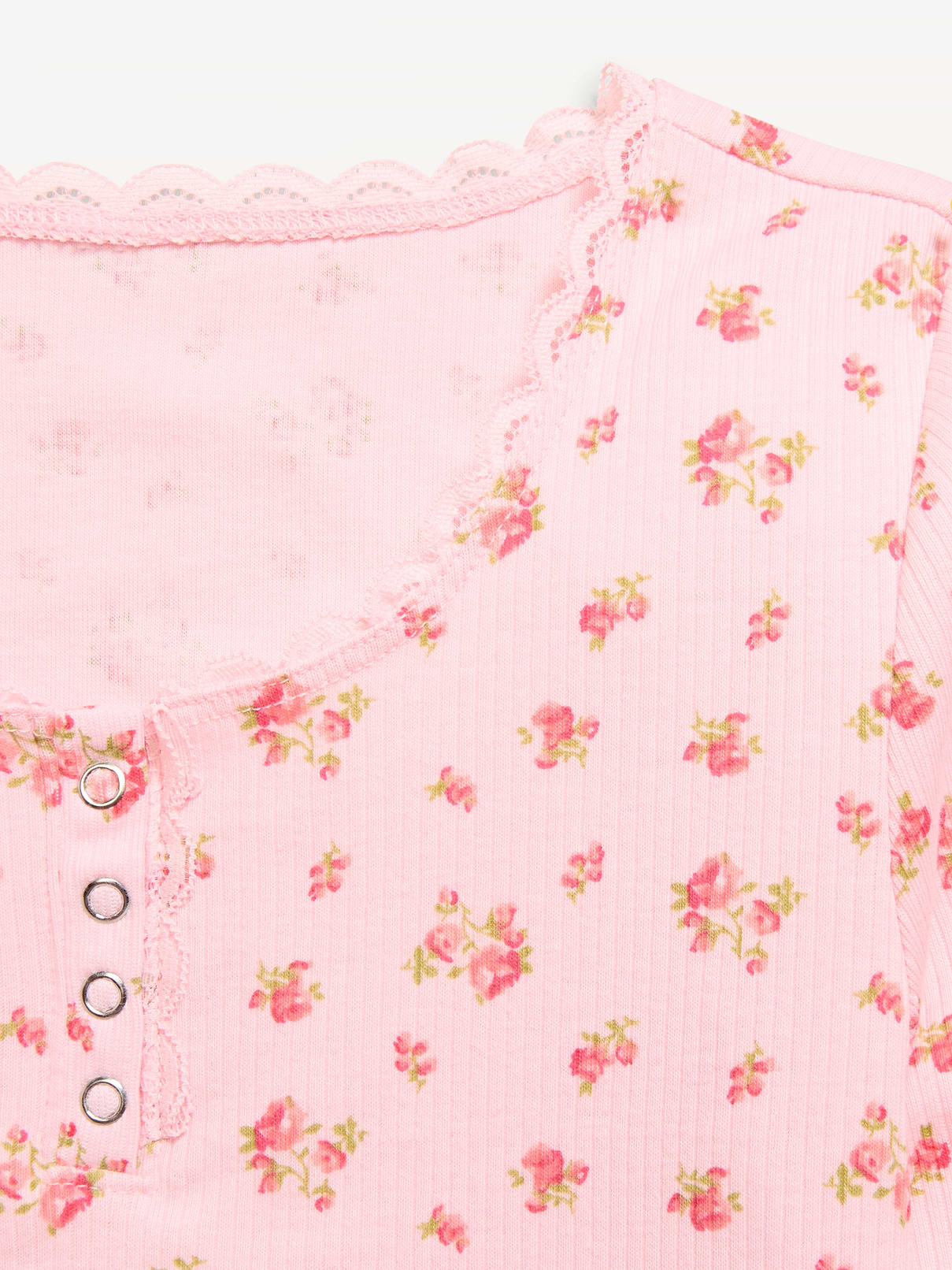 Image number 2 showing, Long-Sleeve Ribbed Henley T-Shirt for Girls