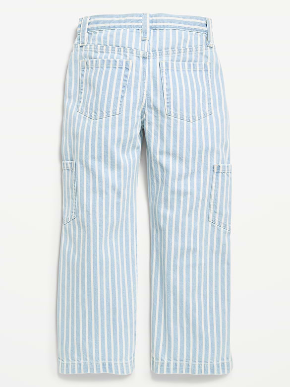 Low-Rise Striped Utility Jeans for Girls