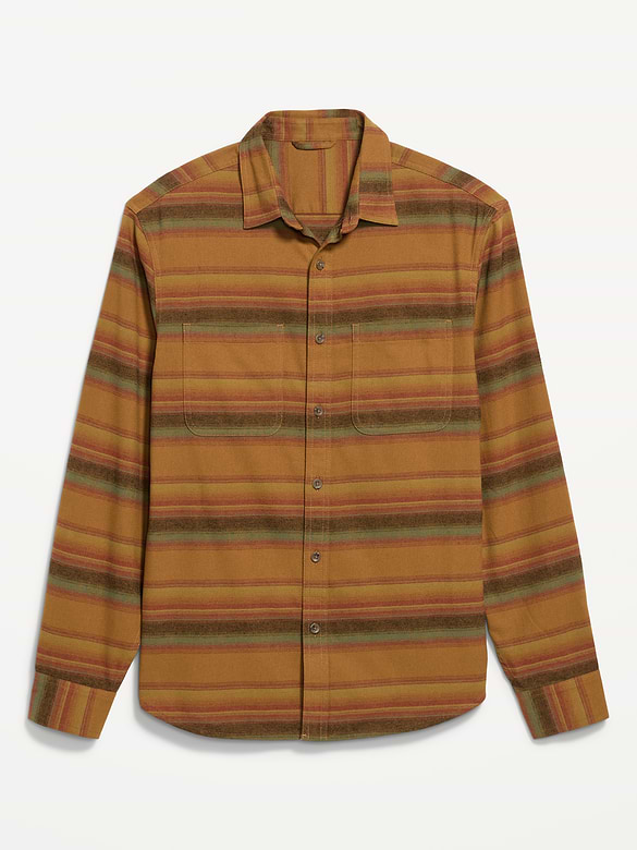 Relaxed Long-Sleeve Flannel Pocket Shirt