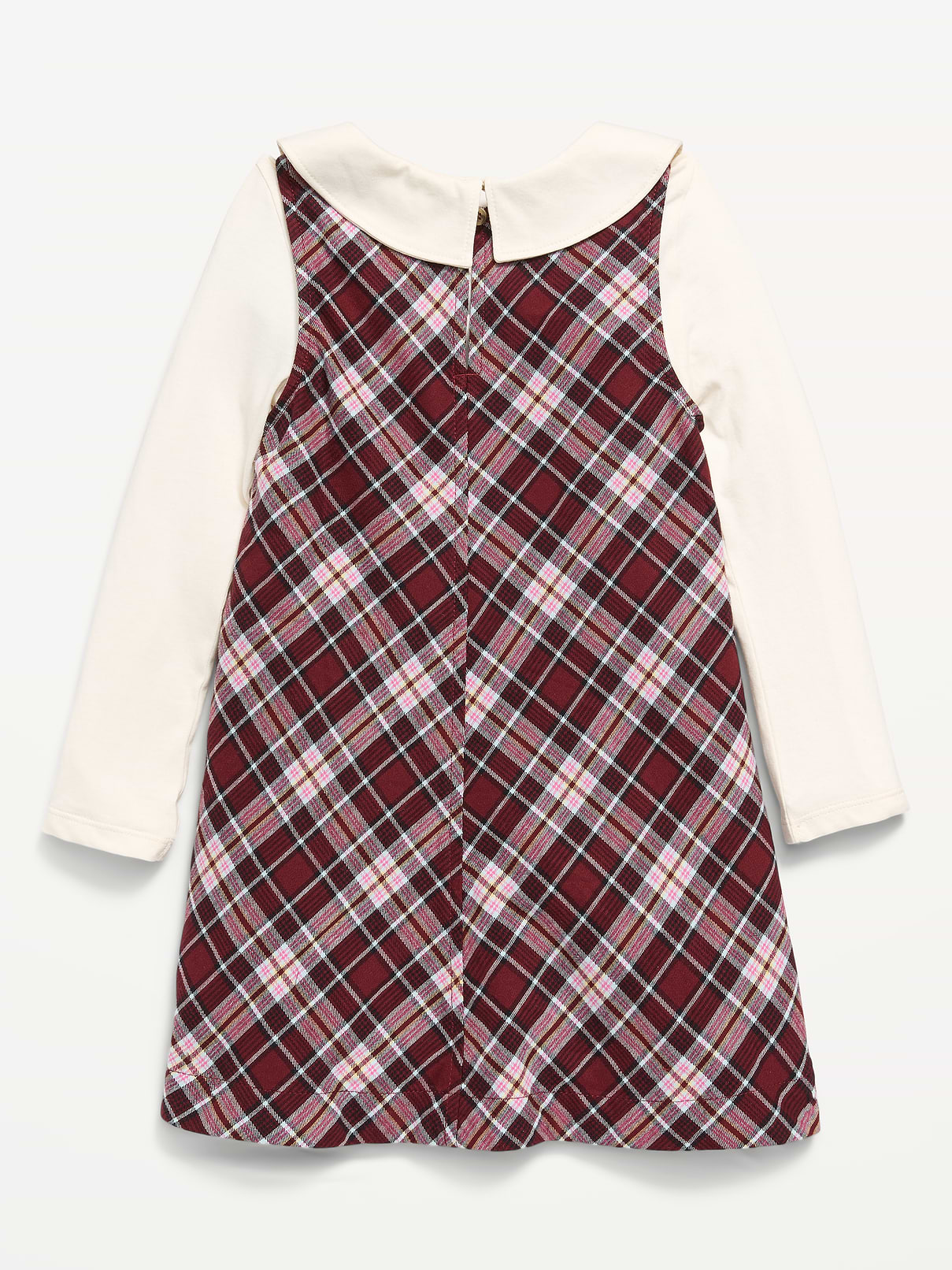 Image number 2 showing, Collared Top and Plaid Dress Set for Toddler Girls