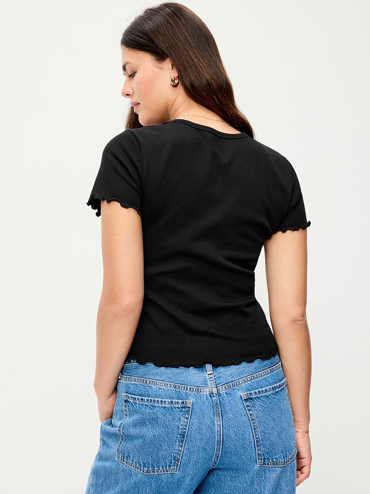 L'image numéro 7 présente T-shirt ajusté court en tricot gaufré