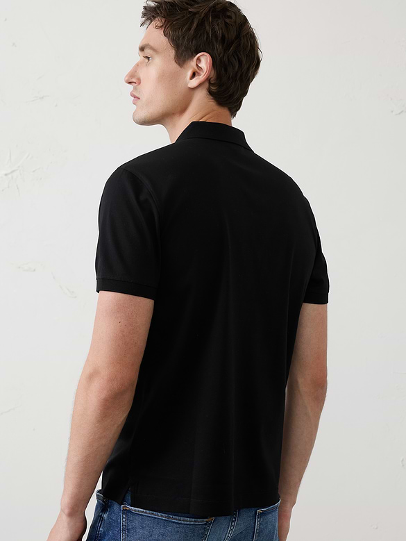 Standard-Fit Luxe Touch Zip Polo