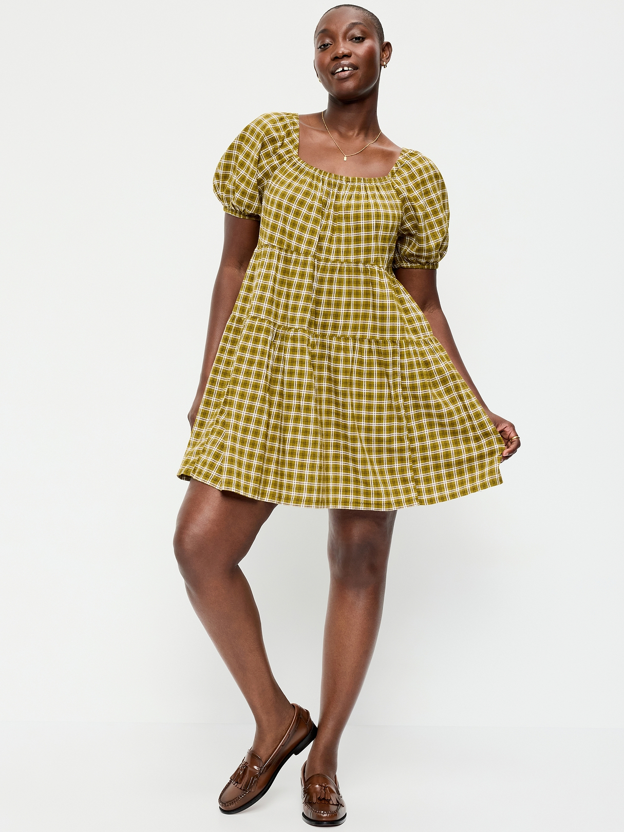 Puff-Sleeve Smocked Mini Swing Dress | Old Navy