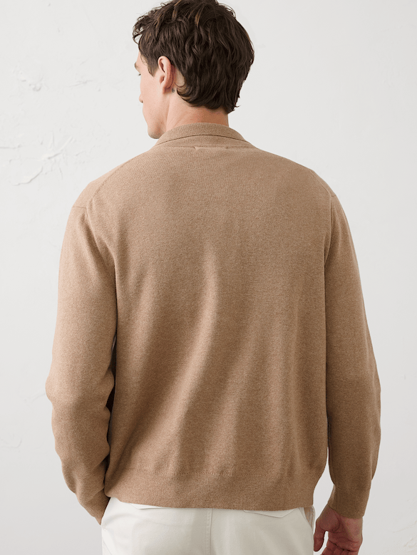 Chest-Pocket Zip Sweater Jacket