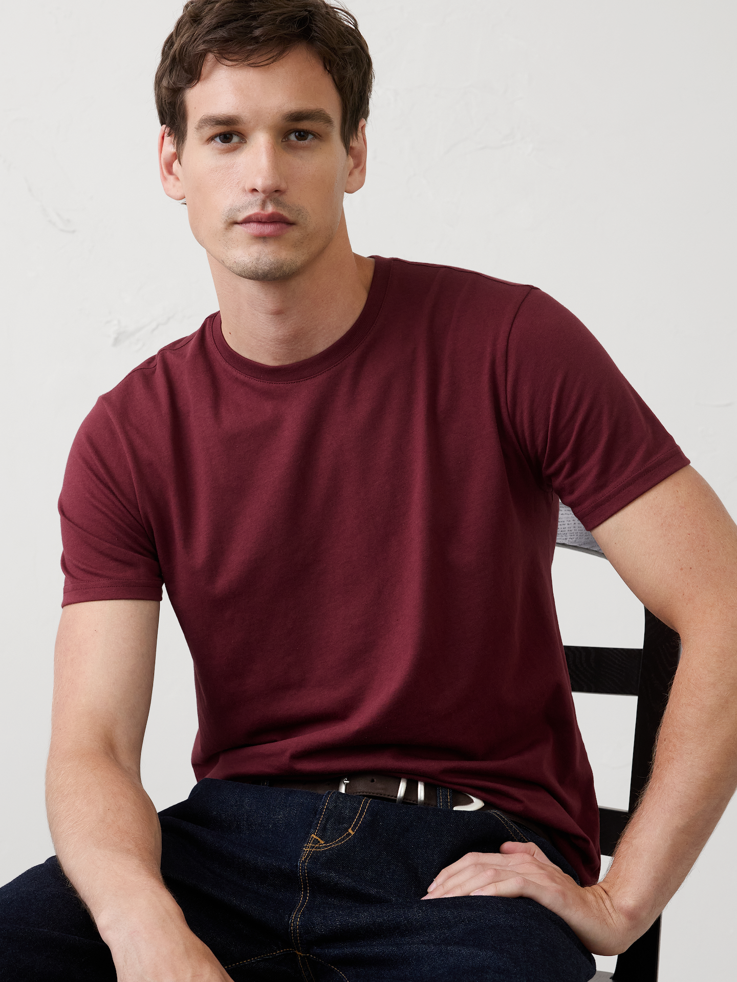 Image number 1 showing, Standard-Fit Premium Wash Crew-Neck T-Shirt