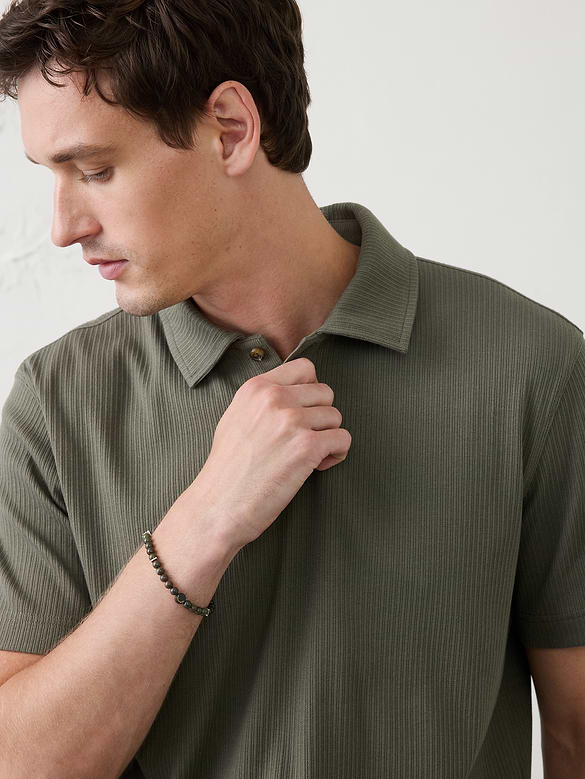 Standard-Fit Light Pointelle Polo
