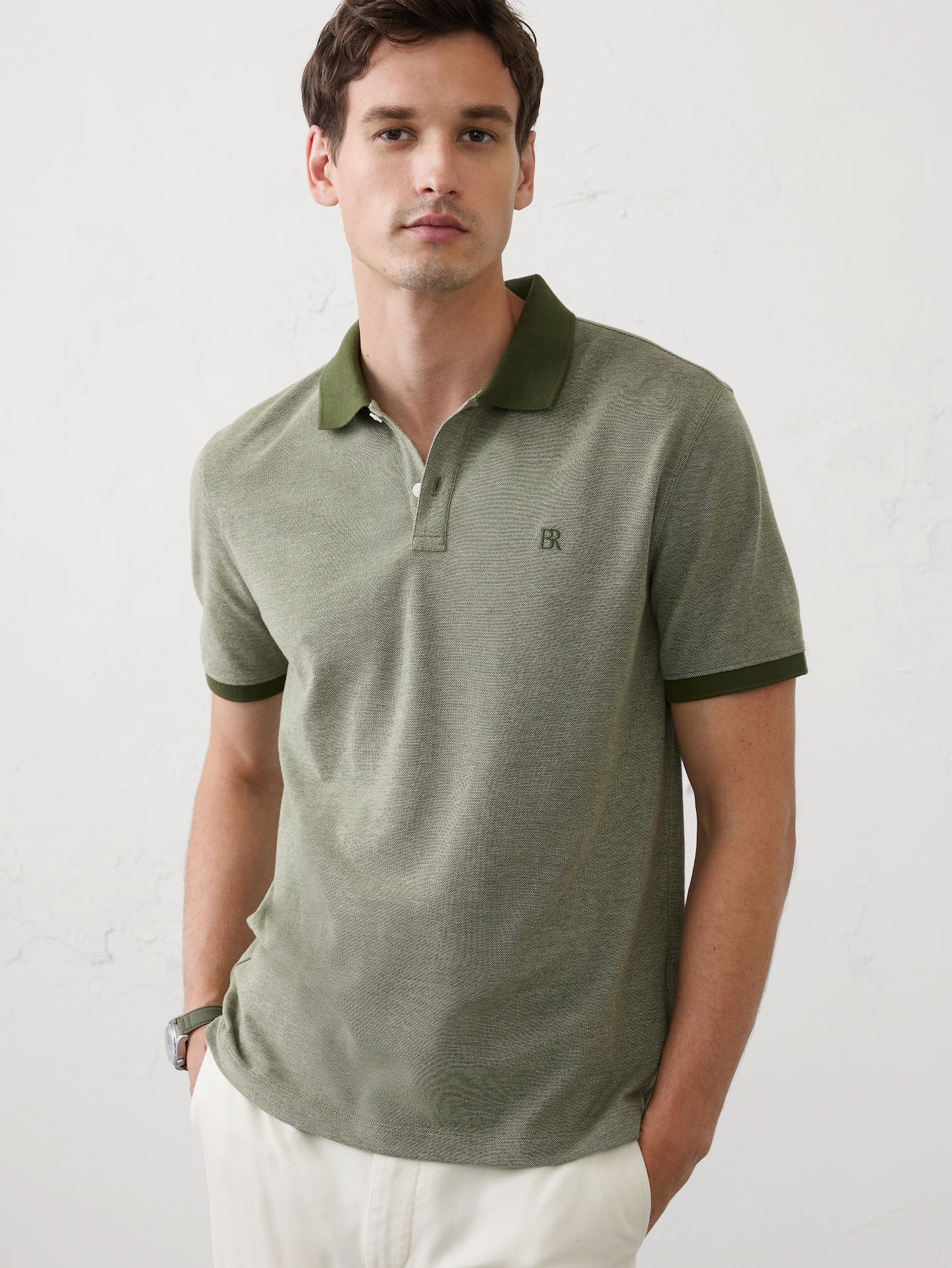 Image number 1 showing, Standard-Fit Pique Polo