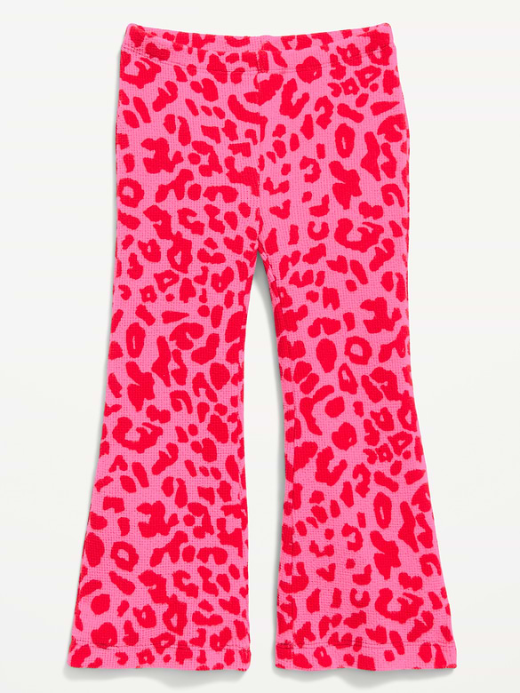 Waffle Knit Flared Leggings for Toddler Girls
