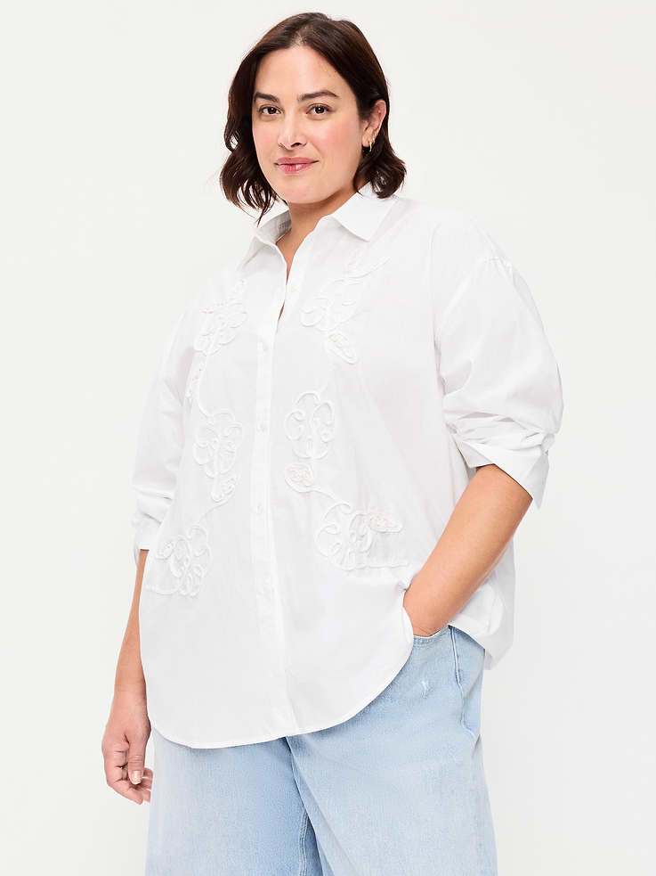 Image number 7 showing, Oversized Button-Down Boyfriend Shirt