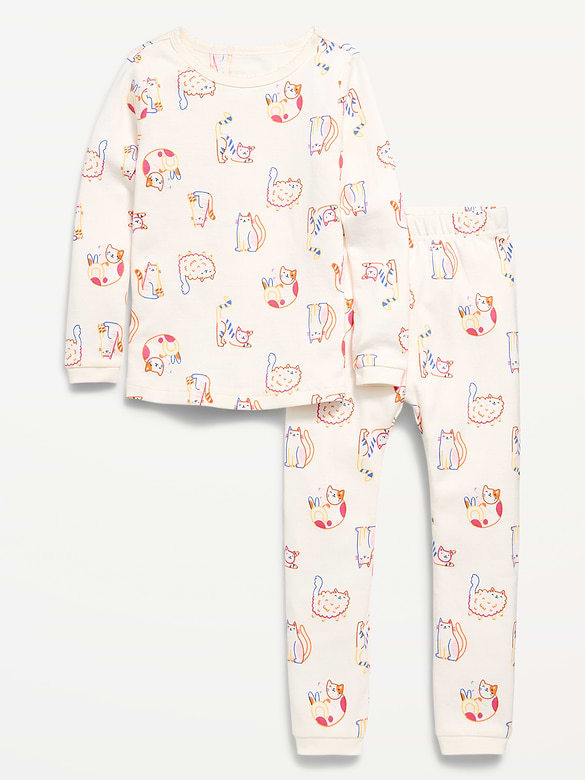 Printed Snug-Fit Pajama Set for Toddler & Baby