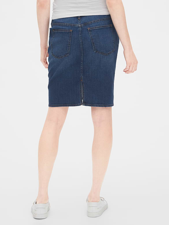 Maternity Full Panel Denim Skirt