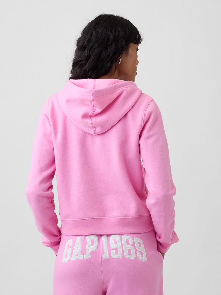 Image number 2 showing, Cropped Fleece Zip Hoodie