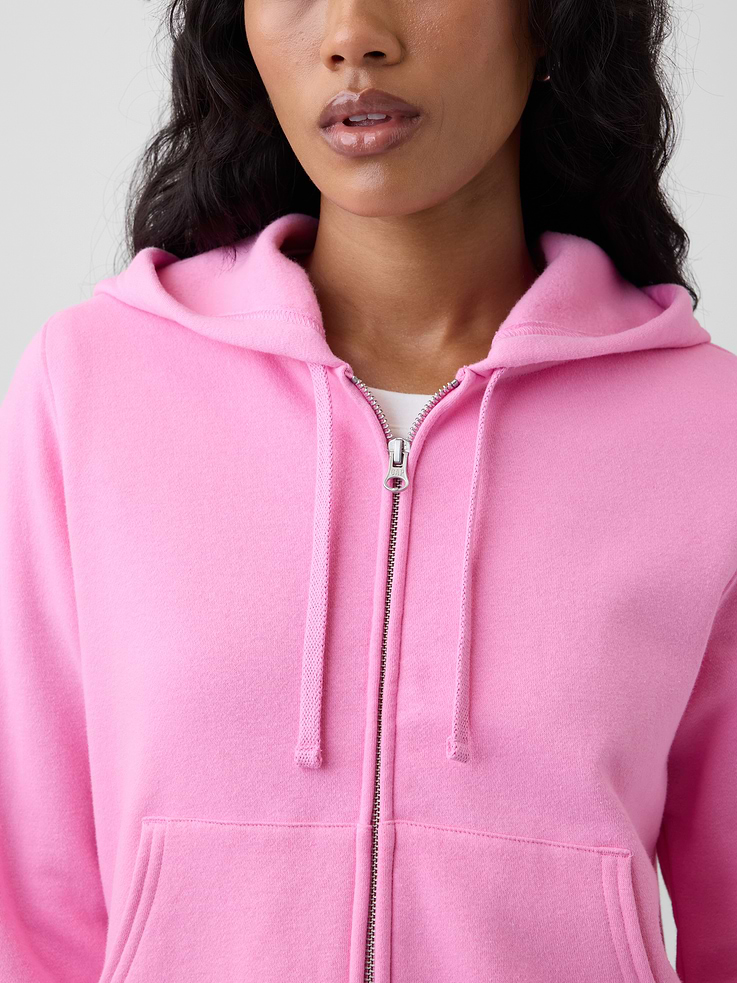 Image number 4 showing, Cropped Fleece Zip Hoodie