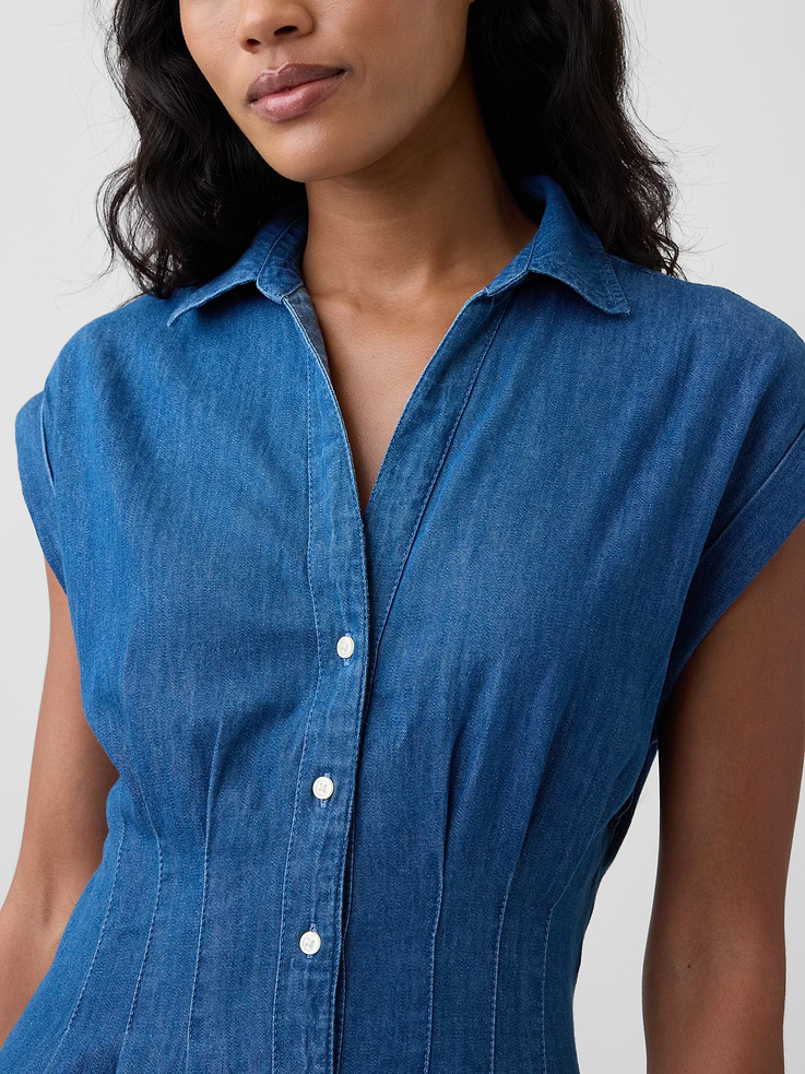 Image number 3 showing, Denim Mini Shirtdress